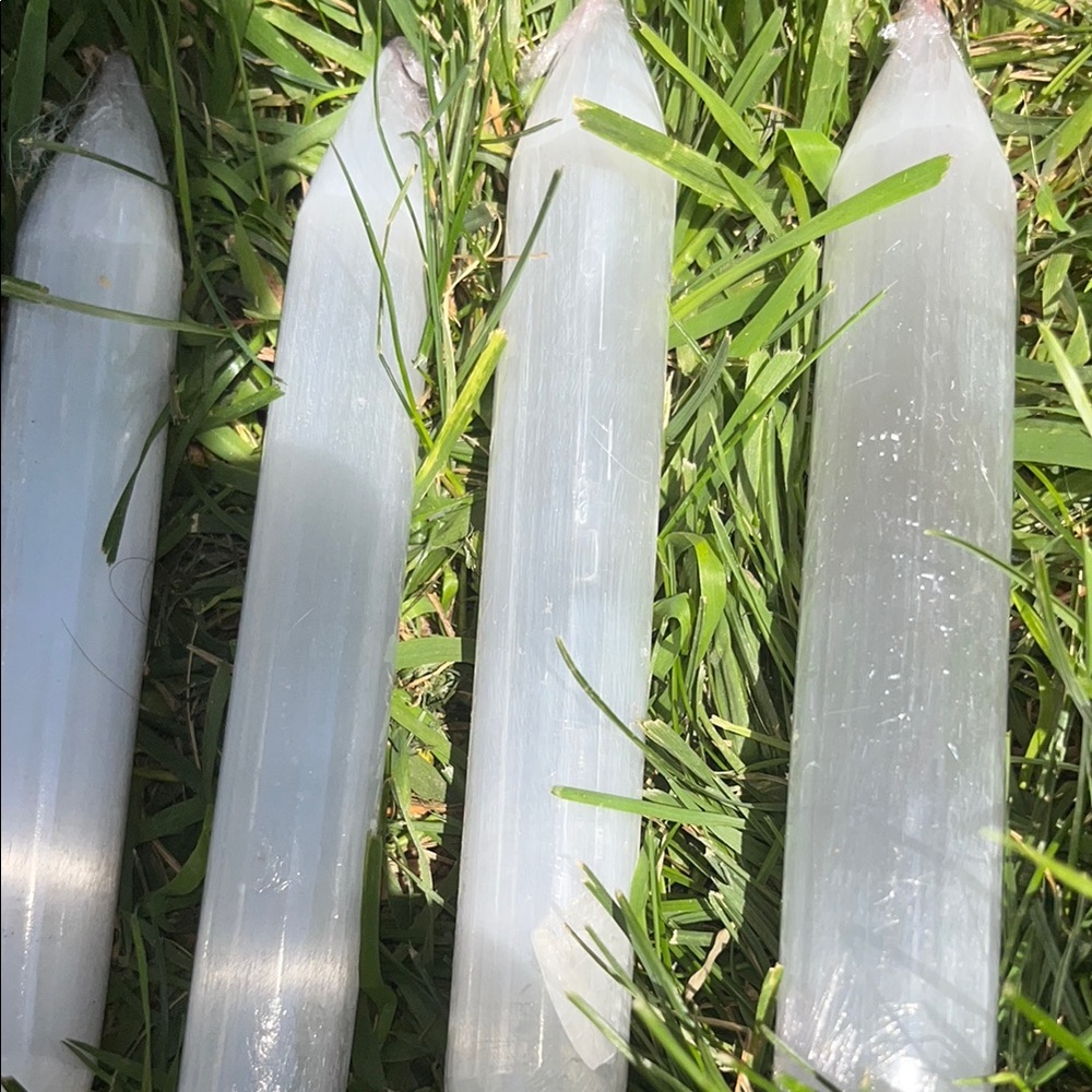Set of  4 selenite wands